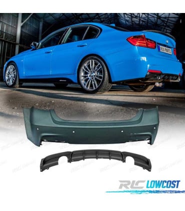 PARAGOLPES TRASERO BMW F30 11-18 LOOK M PERFORMANCE DOBLE SALIDA PDC