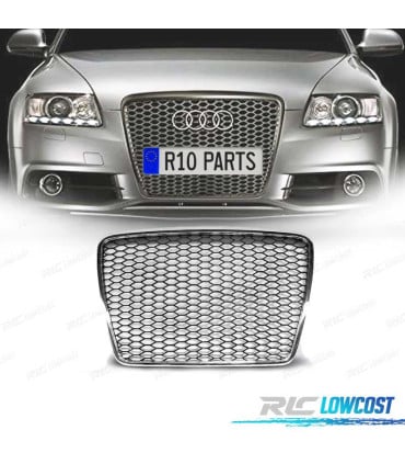 PARRILLA AUDI A6 4F 08-11 LOOK RS6 PLATA