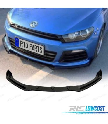 SPOILER LIP PARA VOLKSWAGEN VW SCIROCCO R20 08-13 NEGRO BRILLO