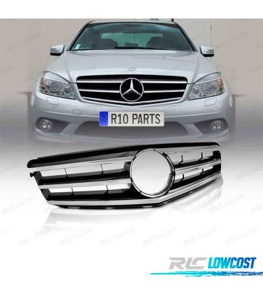 PARRILLA MERCEDES CLASE C W204 S204 07-14 NEGRO CROMADO