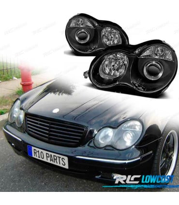 FAROS PARA MERCEDES CLASE C W203 00-04 FONDO NEGRO