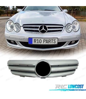 PARRILLA MERCEDES CLASE CLK W209 02- CROMADO PLATA LOOK SPORT