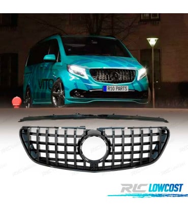 PARRILLA MERCEDES W447 14-19 LOOK GTR PANAMERICANA NEGRO BRILLO
