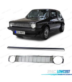 PARRILLA VOLKSWAGEN VW GOLF 1 CABRIO CADDY 74-92 CROMADO + MOLDURA NEGRO