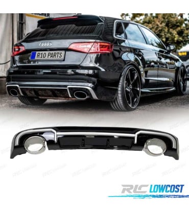 DIFUSOR AUDI A3 SPORTBACK 16- LOOK RS3 + COLAS ESCAPE