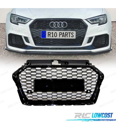 PARRILLA AUDI A3 16-20 LOOK RS3 NEGRO