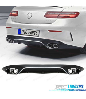 DIFUSOR MERCEDES CLASE E C238 17-19 LOOK AMG E53 PLATA + COLAS ESCAPE