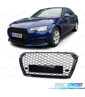 PARRILLA AUDI A4 B9 15-19 LOOK RS4 NEGRO BRILLO PDC