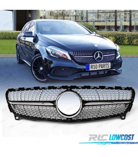 PARRILLA MERCEDES CLASE A W176 16-18 LOOK DIAMOND NEGRO CROMO