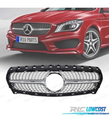 PARRILLA MERCEDES CLASE CLA W117 16-18 LOOK DIAMOND NEGRO CROMO