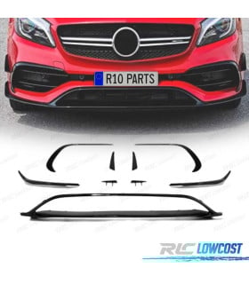 SPOILER LIP MERCEDES CLASE A W176 16-18 LOOK AMG A45 NEGRO BRILLO