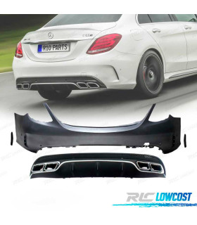 PARAGOLPES TRASERO MERCEDES CLASE C W205 14-18 LOOK C63 + COLAS ESCAPE