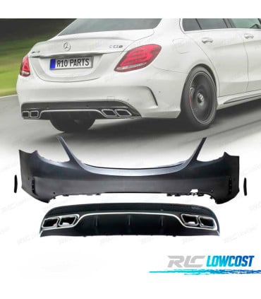 PARAGOLPES TRASERO MERCEDES CLASE C W205 14-18 LOOK C63 + COLAS ESCAPE