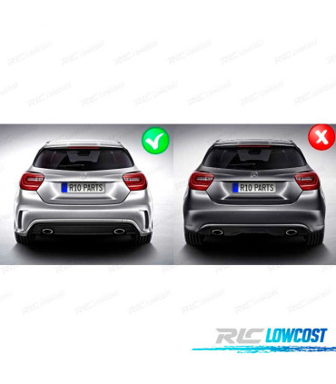 DIFUSOR MERCEDES CLASE A W176 12-18 LOOK AMG A45 + COLAS ESCAPE