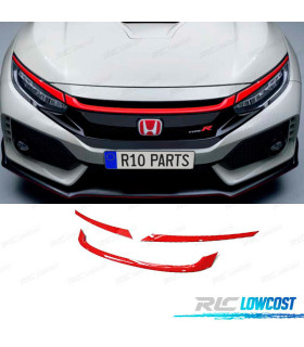 MOLDURAS HONDA CIVIC 16-20 LOOK TYPE R ROJO
