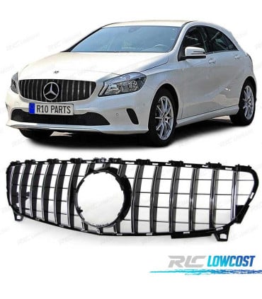 PARRILLA MERCEDES CLASE A W176 16-18 LOOK AMG GT CROMO NEGRO