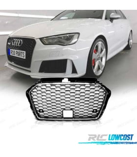 PARRILLA AUDI A3 8V 16-19 LOOK RS3 NEGRO CROMADO
