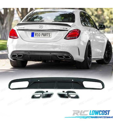 DIFUSOR MERCEDES C W205 14-18 LOOK AMG C63 + COLAS ESCAPE