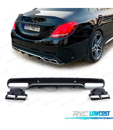 DIFUSOR MERCEDES CLASE C W205 AMG LOOK C63 SEDAN 14-17 + COLAS ESCAPE