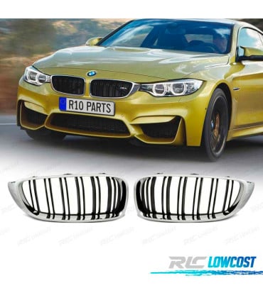 PARRILLAS BMW F32 F33 F36 13-18 LOOK M4 NEGRO CROMO