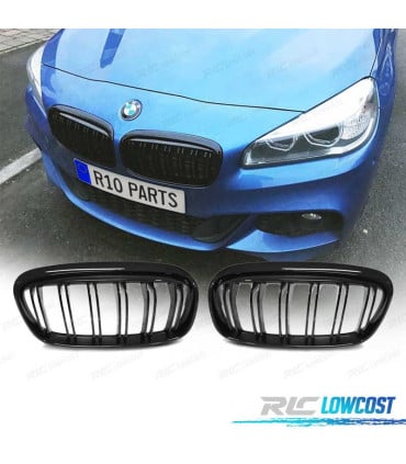 PARRILLAS BMW F45 F46 15-17 DEPORTIVA DOBLE BARRA NEGRO BRILLO