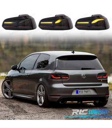 PILOTOS FULL LED VOLKSWAGEN VW GOLF 6 08-12 LIGHT BAR OLED ROJO DINAMICOS AHUMADOS