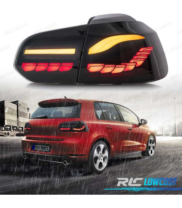 PILOTOS FULL LED VOLKSWAGEN VW GOLF 6 08-12 LIGHT BAR OLED ROJO DINAMICOS AHUMADOS