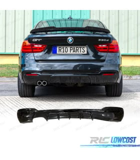 DIFUSOR TRASERO BMW F34 GT 13-19 LOOK M PERFORMANCE NEGRO BRILLANTE 2 SALIDAS IZQUIERDA