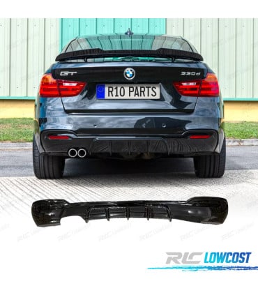DIFUSOR TRASERO BMW F34 GT 13-19 LOOK M PERFORMANCE NEGRO BRILLANTE 2 SALIDAS IZQUIERDA