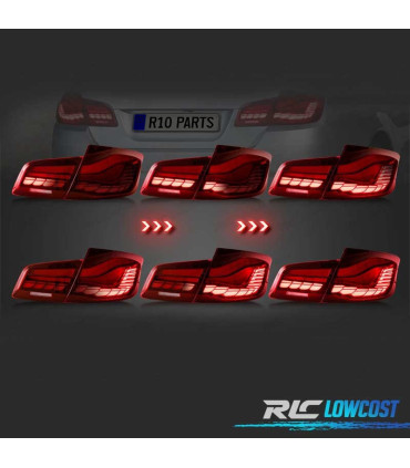 PILOTOS BMW F10 FULL LED DINAMICOS ROJO LIGHT BAR OLED 10-17