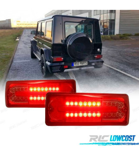 PILOTOS MERCEDES CLASE G W463 89-13 ROJO AHUMADO FULL LED LOOK AMG G55