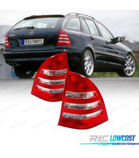 PILOTOS MERCEDES CLASE C W203 ESTATE 00-07 BLANCO ROJO