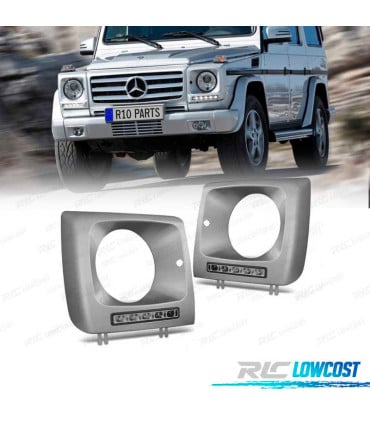 KIT LUZ DIURNA MERCEDES W461 W463 01-12 DELANTERA DRL LED PLATA