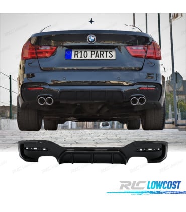DIFUSOR BMW F34 GT LOOK M PERFORMANCE NEGRO BRILLO 2 SALIDAS
