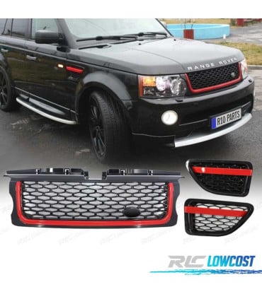 PARRILLA + BRANQUIAS RANGE ROVER SPORT 06-09 BLACK RED EDITION