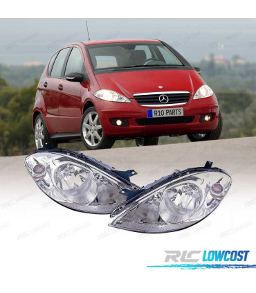 FAROS MERCEDES CLASE A W169 04-08 FONDO CROMO