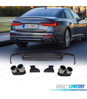 DIFUSOR AUDI A6 S LINE 19- LOOK S6 + COLAS ESCAPE CROMO