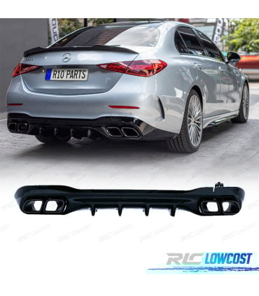 DIFUSOR MERCEDES W206 AMG 21- LOOK C63 + COLAS ESCAPE NEGRO PLASTICO ABS