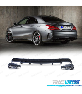 DIFUSOR MERCEDES CLA C117 13-16 LOOK AMG CLA45 NEGRO + COLAS ESCAPE