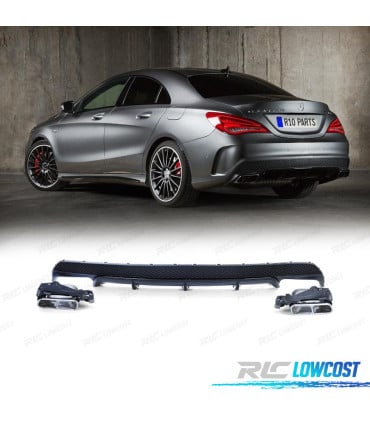 DIFUSOR MERCEDES CLA C117 13-16 LOOK AMG CLA45 NEGRO + COLAS ESCAPE