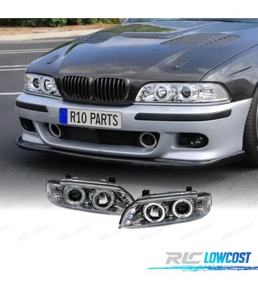 FAROS BMW E39 95-00 OJOS ANGEL CCFL FONDO CROMO
