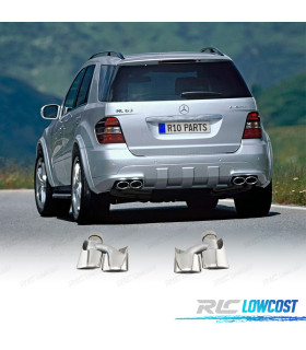 COLAS DE ESCAPE MERCEDES ML W164 08-11 LOOK AMG CROMO