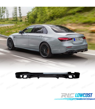 DIFUSOR MERCEDES CLASE E W213 20-24 LOOK AMG NEGRO BRILLO + COLAS ESCAPE