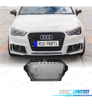 PARRILLA AUDI A3 8V 12-16 LOOK RS3 NEGRO CROMO