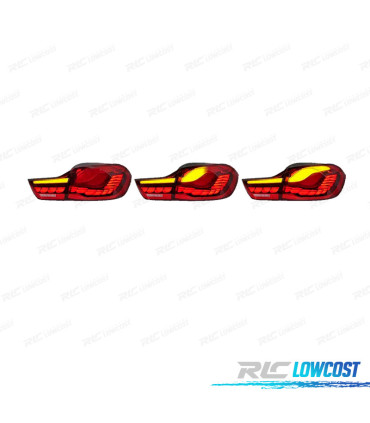 PILOTOS FULL LED BMW F32 F33 F36 LIGHT BAR OLED FONDO ROJO 13-18