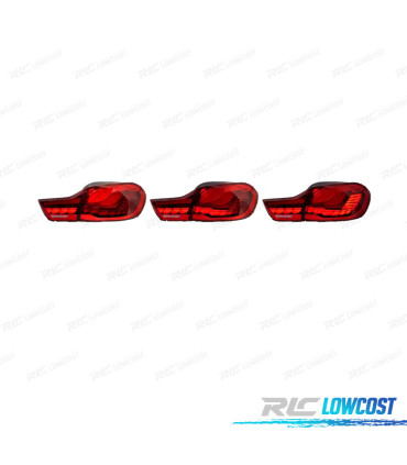 PILOTOS FULL LED BMW F32 F33 F36 LIGHT BAR OLED FONDO ROJO 13-18