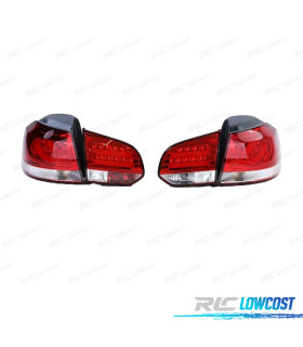 PILOTOS LED PARA VOLKSWAGEN VW GOLF 6 08-12 ROJO BLANCO LED