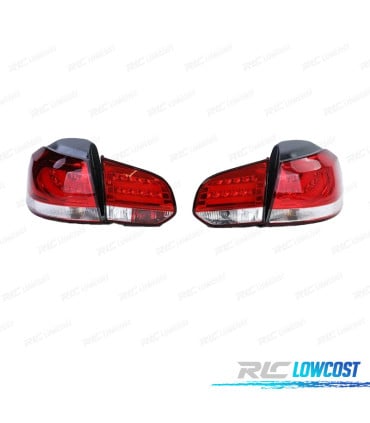 PILOTOS LED PARA VOLKSWAGEN VW GOLF 6 08-12 ROJO BLANCO LED