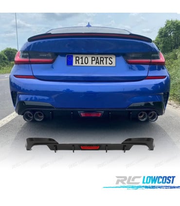 DIFUSOR BMW G20 19-22 LOOK M PERFORMANCE NEGRO BRILLO + LUZ DE FRENO