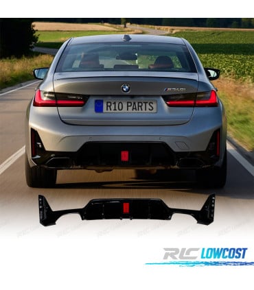 DIFUSOR BMW G20 LCI 23-25 LOOK M NEGRO BRILLO + LUZ DE FRENO